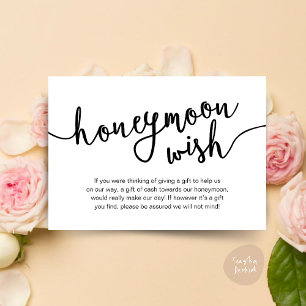 Honeymoon Fonds Wens Geld, Moderne Rustieke Bruilo Informatiekaartje