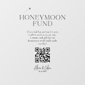 Honeymoon Fun | Minimalistisch script QR-code Huwe Raamsticker (Vel)