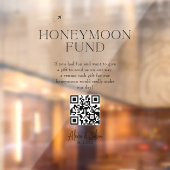 Honeymoon Fun | Minimalistisch script QR-code Huwe Raamsticker (Vel 2)