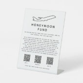 Honeymoon Fund Digital QR Code 2 Apps & Website Reclamebord Met Voetstuk (Voorkant)