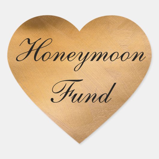 Honeymoon Fund Koper Hart Sticker (Voorkant)