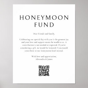 Honeymoon Fund Minimale Black White Wishing Good Poster