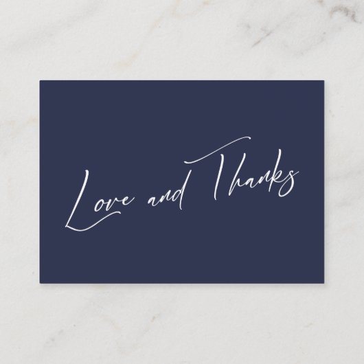 Honeymoon Fund Modern Handschrift Navy Blue Informatiekaartje (Achterkant)