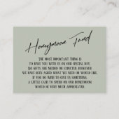 Honeymoon Fund Modern Handwriting Sage Green Informatiekaartje (Voorkant)