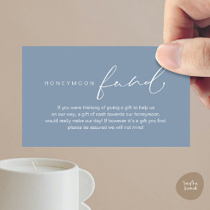 Honeymoon Fund, moderne romantische bruiloft Informatiekaartje