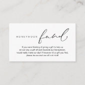 Honeymoon Fund, moderne romantische bruiloft Informatiekaartje (Voorkant)