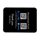 Honeymoon Fund PayPal Venmo QR code bedankt Magneet (Horizontaal)