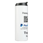 Honeymoon Fund PayPal Venmo QR code bedankt Thermosbeker (Gedraaid links)