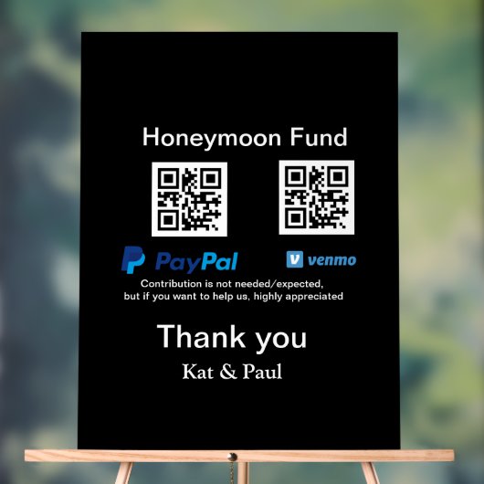 Honeymoon Fund PayPal Venmo QR code Merci (Neutre)