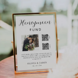 Honeymoon Fund QR-code en foto bruiloft Kaart