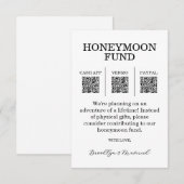 Honeymoon Fund QR Code Enclosure Card Informatiekaartje (Voorkant / Achterkant)