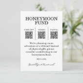 Honeymoon Fund QR Code Enclosure Card Informatiekaartje (Staand voorkant)