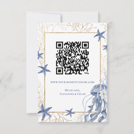 Honeymoon Fund QR Code Insert Card RSVP Kaartje (Achterkant)