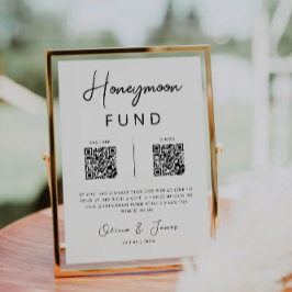 Honeymoon Fund QR Code Minimalist, bruiloft Kaart