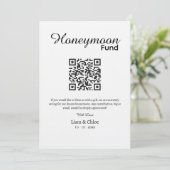 Honeymoon Fund QR Code Sign Wedding Honeymoon Kaart (Staand voorkant)