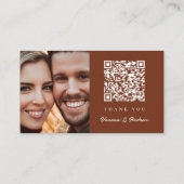 Honeymoon Fund QR Code Trouwregister Rust Brown Informatiekaartje (Achterkant)