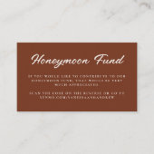 Honeymoon Fund QR Code Trouwregister Rust Brown Informatiekaartje (Voorkant)