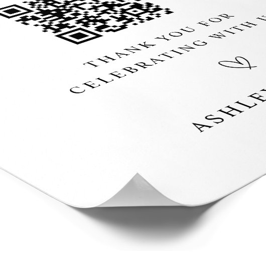 Honeymoon Fund QR Code Wedding Poster (Hoek)