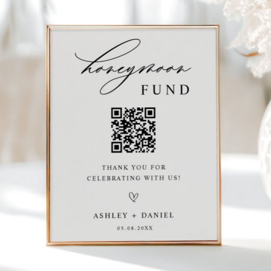 Honeymoon Fund QR Code Wedding Poster