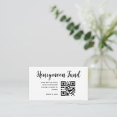 Honeymoon Fund QR Code Wedding Registry Gift Informatiekaartje (Staand voorkant)