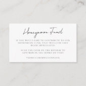 Honeymoon Fund QR Code Wedding Registry Gift Informatiekaartje (Voorkant)