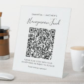 Honeymoon Fund Simple QR Code Passen getrouwd Reclamebord Met Voetstuk (Insitu)