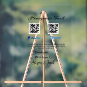 Honeymoon fund venomo paypal donatie Q R paar Acryl Bord (Neutraal)