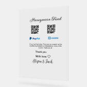 Honeymoon fund venomo paypal donatie Q R paar Acryl Bord (Hoek)
