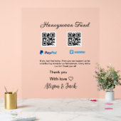 Honeymoon fund venomo paypal donatie Q R paar Acryl Bord (Huwelijk)