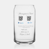 Honeymoon fund venomo paypal donatie Q R paar Blikvorm Glas (Achterkant)