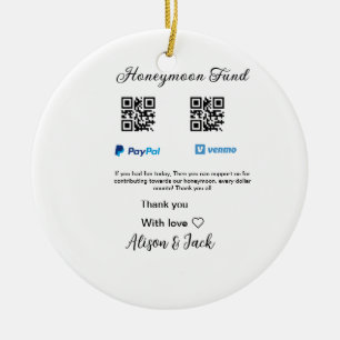Honeymoon fund venomo paypal donatie Q R paar Keramisch Ornament