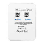 Honeymoon fund venomo paypal donatie Q R paar Magneet (Verticaal)