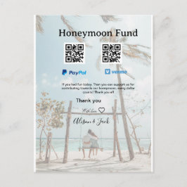 Honeymoon fund venomo paypal donation Q R couple Briefkaart