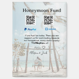 Honeymoon fund venomo paypal donation Q R couple Magneet