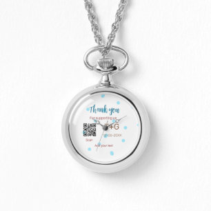 Honeymoon fund Voeg Q R code paar naam bruiloft Horloge