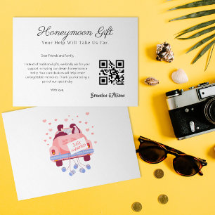 Honeymoon Fund Wedding Registry Gift QR Code Kaart