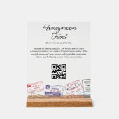 Honeymoon Fund Wedding Registry Reisaanvraag Acryl Bord (Voorkant)