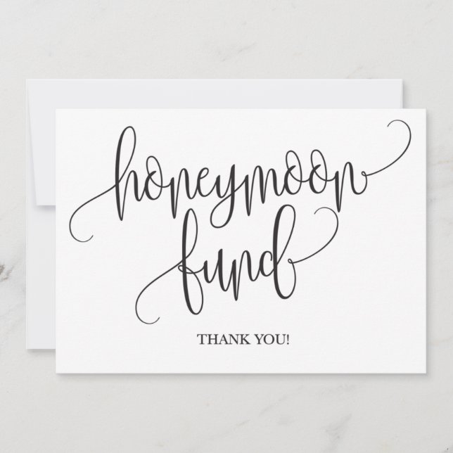 Honeymoon Fund Wedding Sign. (Voorkant)