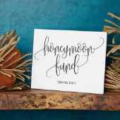 Honeymoon Fund Wedding Sign. Fotoplaat (Zijkant)