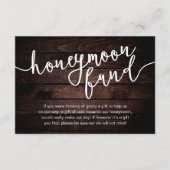 Honeymoon Fund Wens Geld, Moderne Rustieke Bruilof Informatiekaartje (Voorkant)