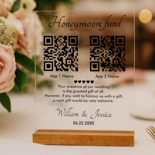 Honeymoon Fund With 2 QR Code