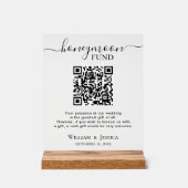 Honeymoon Fund With QR Code Acryl Bord (Voorkant)