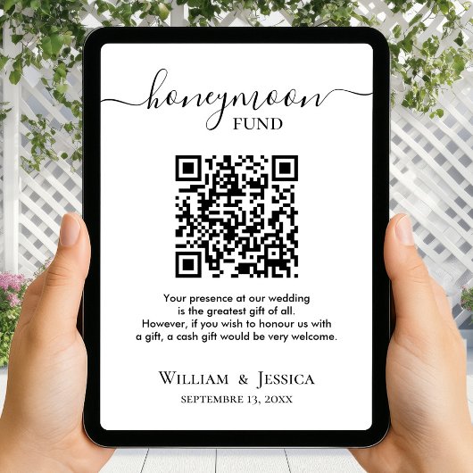 Honeymoon Fund With QR Code Kaart