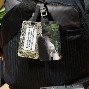 Honeymoon gepersonaliseerde foto Bagagelabel