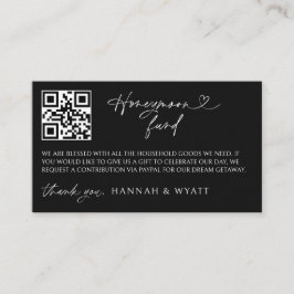 Honeymoon Gift Request Wedding Enclosure Scan Card Visitekaartje