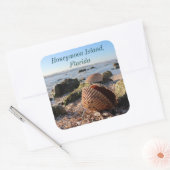 Honeymoon Island Florida strand schelp Vierkante Sticker (Envelop)