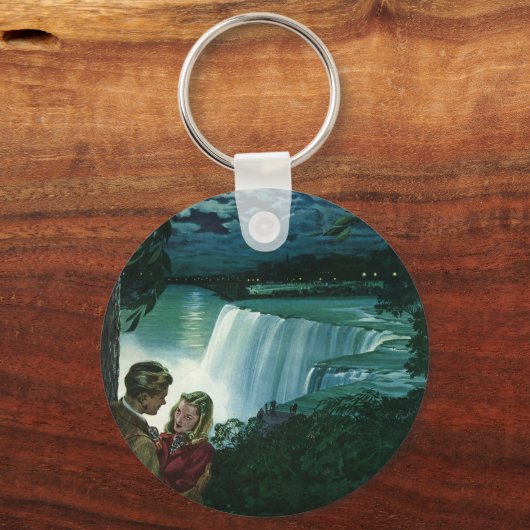Honeymoon Love, Passen getrouwd op Niagara Herfst Sleutelhanger (Voorkant)