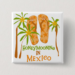 Honeymoon Mexico Tshirts en Gifts Vierkante Button 5,1 Cm