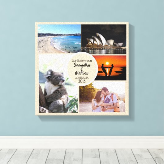 Honeymoon Photo Collage Canvas (Insitu (Houten vloer))
