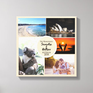 Honeymoon Photo Collage Canvas Afdruk